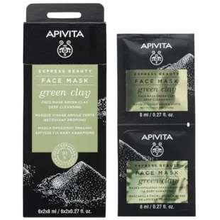 Apivita Express Beauty Tiefenreinigungsmaske mit Grüner Tonerde 2x8ml