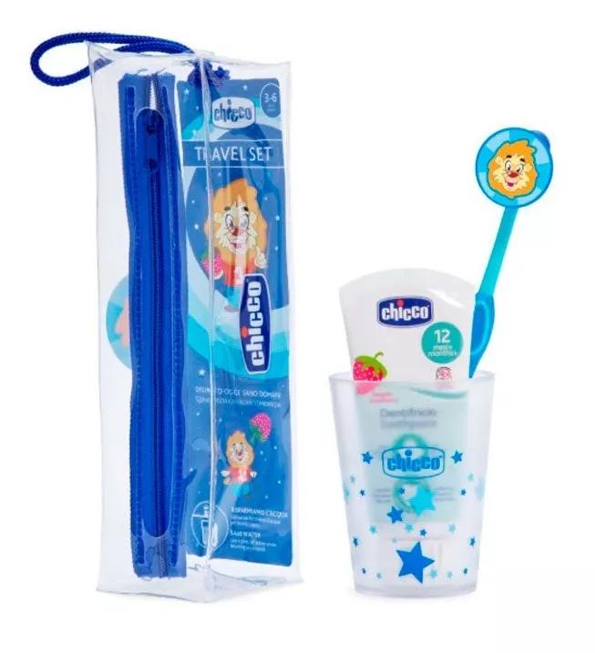 Chicco Escova de dentes + Pasta + Copo Azul 3-6 Anos