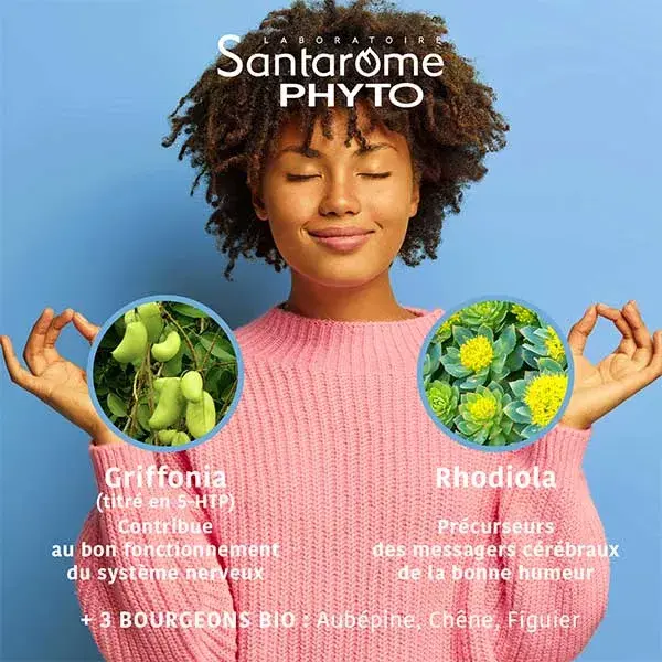 Santarome Phyto - Griffonia Rhodiola - Equilibre émotionnel - 20 ampoules