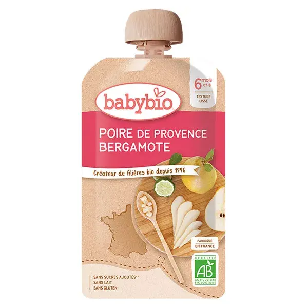 Babybio Fruits Gourde Poire Bergamote +6m Bio 120g
