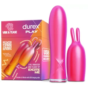 Vibrador Durex VIBE &amp; TEASE Bunny 2 em 1