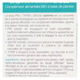 Ladrôme À Base de Plantes Fraîches Sirop de Pin Thym & Sauge Bio 150ml