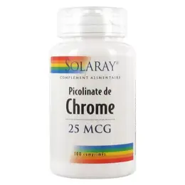 Solaray Picolinate de Chrome 25mcg 100 comprimés