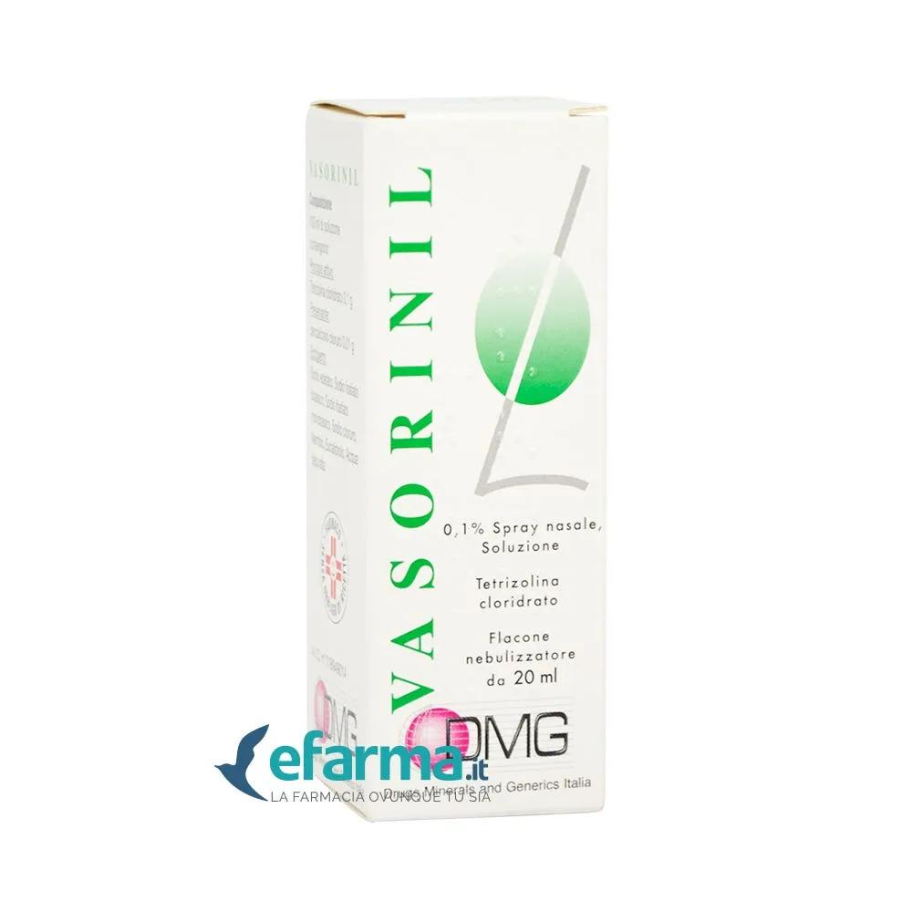 Vasorinil 0,1% Tetrizolina Cloridrato Decongestionante Spray Nasale 20 ml