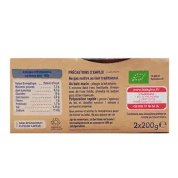 Babybio Repas Soir Bol Pâtes à la Napolitaine Tomate +8m Bio 2 x 200g