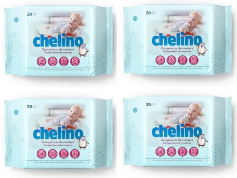 Lingettes pour bébé Chelino 4x20 pièces