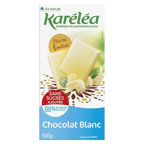 Karéléa Chocolat Sans Sucres Ajoutés Tablette Chocolat Blanc 100g
