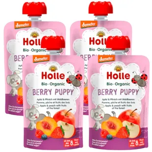 Holle Bio Smoothie BERRY PUPPY Apple, Peach and Forest Fruits +8m 4x100 gr