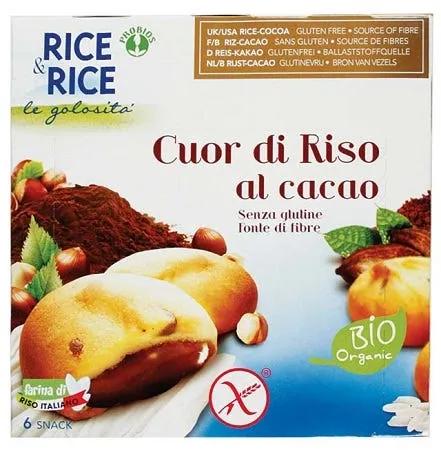 Rice&Rice Cuor di Riso al Cacao Snack Biologico Senza Glutine 6x33 g