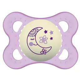 MAM Sucette Anatomique Nuit Silicone 2-6m Lune Étoile Lot de 2