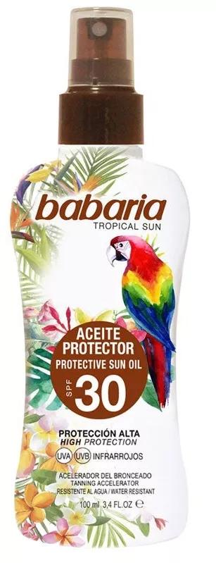 Babaria Spray Aceite Protector Solar SPF30 Tropical 100 ml
