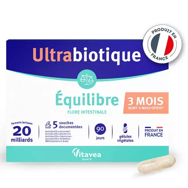 Nutrisanté Ultrabiotico Equilibrio Lotto di 2 x 30 capsule + 1 Mese Offerto