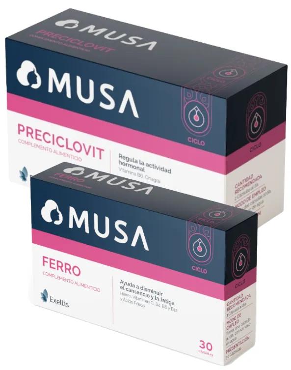 Musa Preciclovit Sindrome premestruale 60 capsule + Ferro anemia 30 capsule