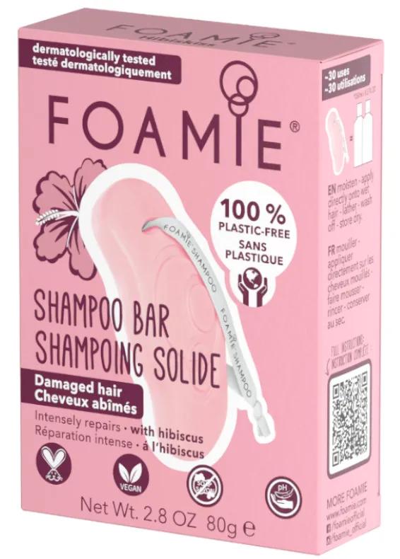 Foamie Hibiscus shampoing solide pour cheveux abîmés