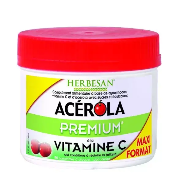 Herbesan Acérola Premium Format Eco 90 comprimés à croquer