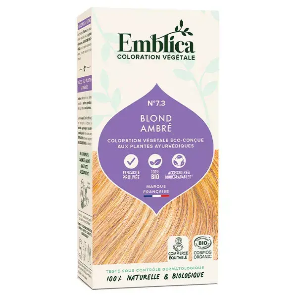 Emblica Plant Haircolour N°7.3 Amber Blonde Organic 100g
