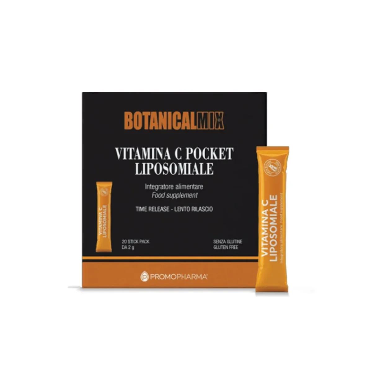 Botanical Mix Vitamina C Pocket Liposomiale Integratore Sistema Immunitario 20 Stick