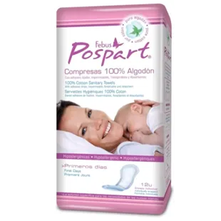 Komprimiert 100 % Baumwolle Febus Postpartum First Days 12 Einheiten Indas