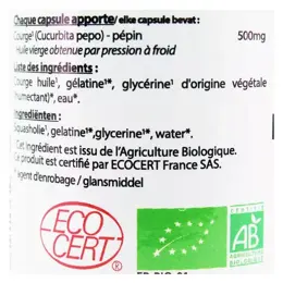 Vit'all+ Huile de Pépin de Courge 500mg Bio 60 capsules