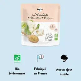 Popote les Moulinés Chou-Fleur Boulgour +8mois Bio 180g