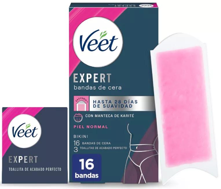 Veet Expert Bandas Cera Fría Depilación Ingles y Bikini 16 Bandas