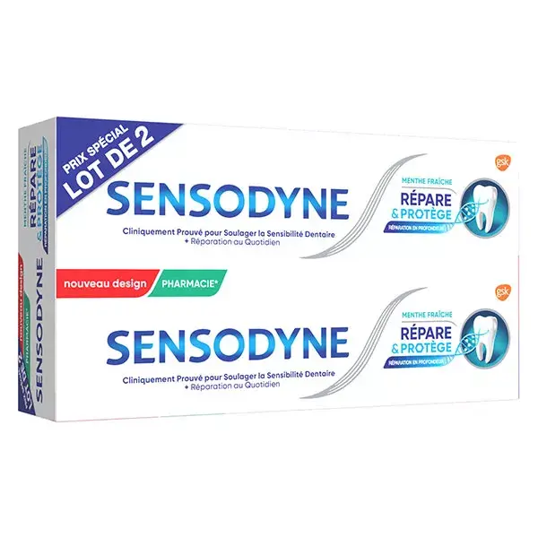 Sensodyne Toothpaste Repair & Protect Fresh Mint 2 x 75ml