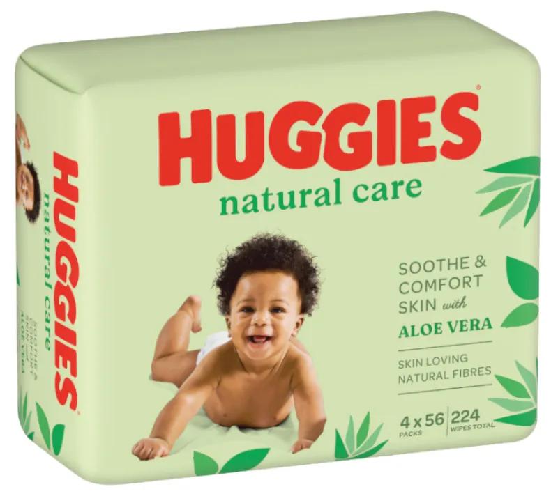 Lingettes Huggies Natural Care 4x56 pièces