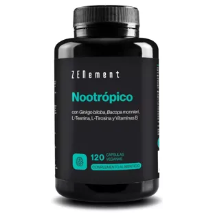 ZENement Nootropic +Ginkgo Biloba, Bacopa Monnieri, L-Theanine, L-Tyrosine and Vit. B 120 Capsules
