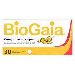 BioGaia Probiotiques Lactobacillus Reuteri Protectis Arôme Fraise 30 comprimés 