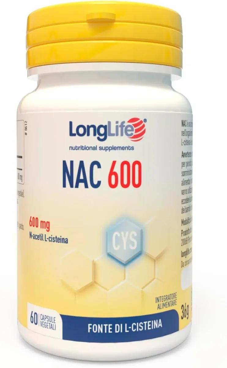 Longlife NAC 600MG Integratore Antiossidante 60 Capsule