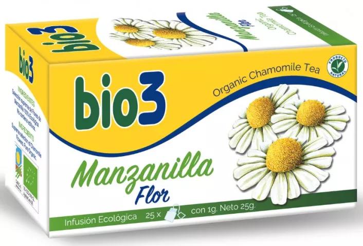 Bio3 Infusão de Flores de Camomila Orgânica 25 Sacos