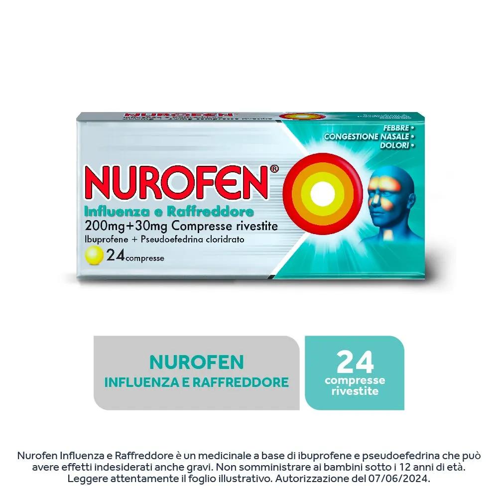 Nurofen Influenza e Raffreddore 200 mg + 30 mg 24 Compresse Rivestite