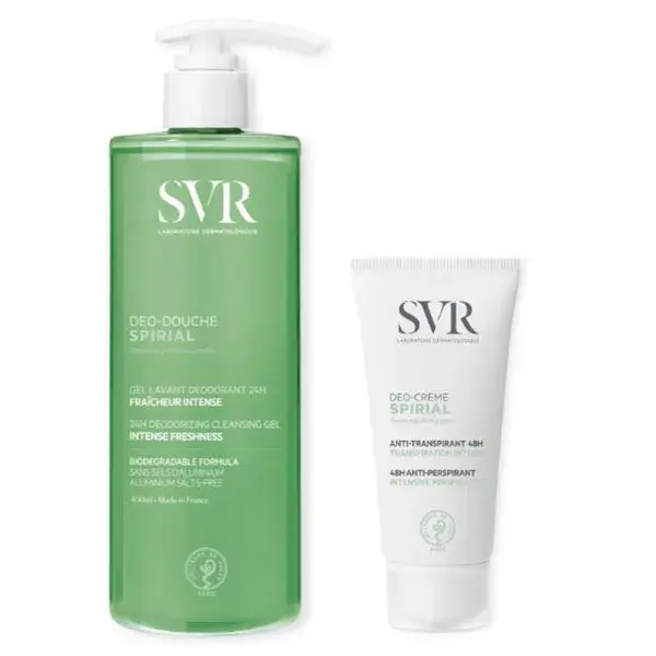 SVR Routine Spirial Anti-Transpirante Déo-Douche 400ml et Déo-Crème 