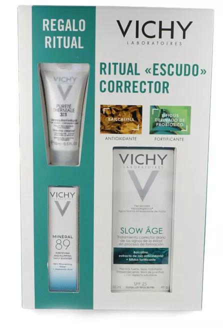 Vichy Slow Age Tratamento Corretor 50 ml + Desmaquilhante 15 ml + Booster Mineral 89 10 ml