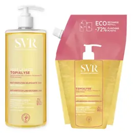 SVR Topialyse Huile Lavante 1L + Eco-Recharge 1L Peaux Atopiques et Sensibles