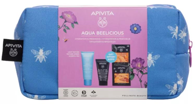 Imagen de Apivita Aqua Beelicious Crema Ligera 40 ml + Limpiador Negro 50 ml + Mascarilla Expres Miel