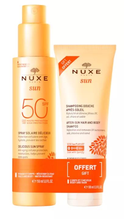 Nuxe Sun Spray Solar Delicioso SPF50 150 ml + Champô After Sun 100 ml