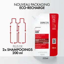 Vichy Dercos Technique Shampooing Energy+ 200ml + Écorecharge 500ml