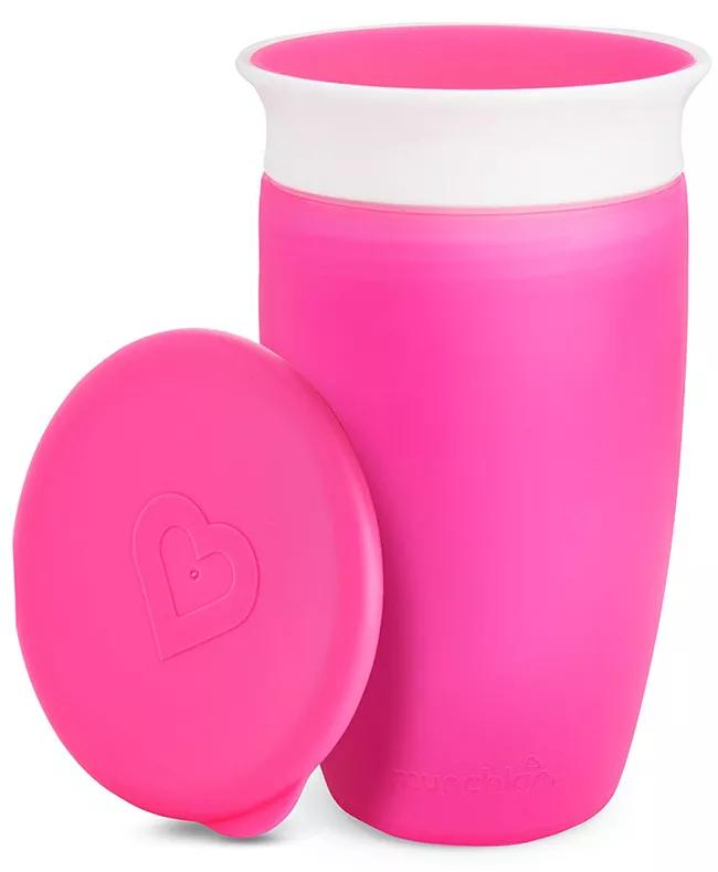 Munchkin Miracle Vaso Antigoteo 360º con Tapa Rosa 295 ml