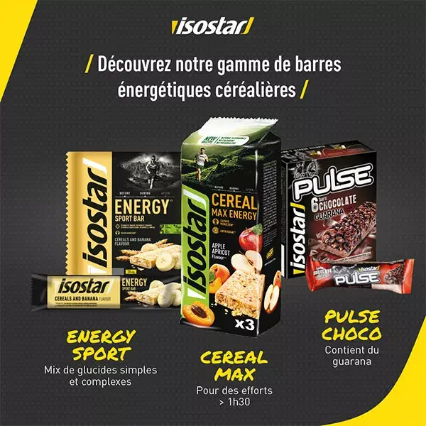Isostar High Energy Banana Sports Bars x 3 