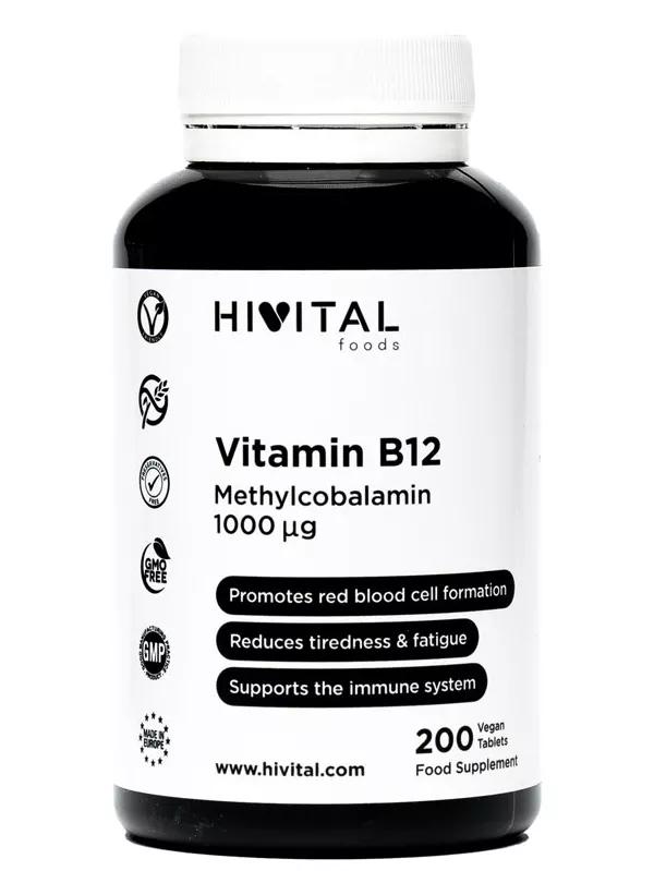 Hivital Vitamine B12 Méthylcobalamine 1000mcg 200 Comprimés