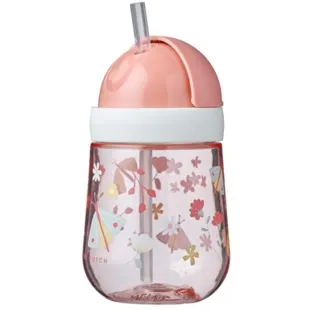 Little Dutch Mio Flowers &amp; Butterflies Glas mit Strohhalm +9m 300 ml