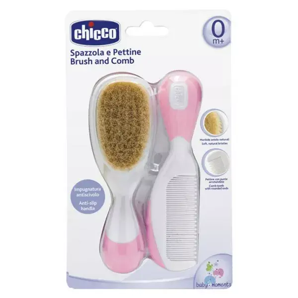 Chicco Bath Brush and Comb +0m Pink