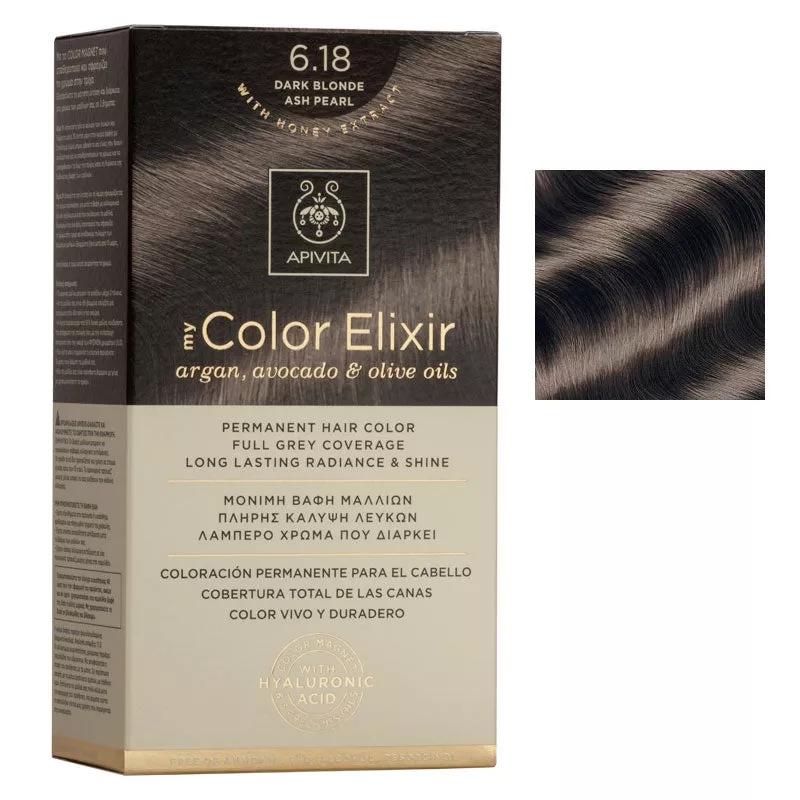 Apivita Tinte My Color Elixir N618 Rubio Oscuro Ceniza Perlado