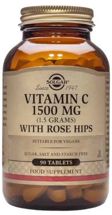 Solgar Vitamine C aux Cynorrhodons 1500 mg 90 Comprimés