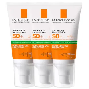 La Roche Posay Anthelios UV Mune 400 Oil Control Gel-Crema Toque Seco SPF50+ 3x50 ml