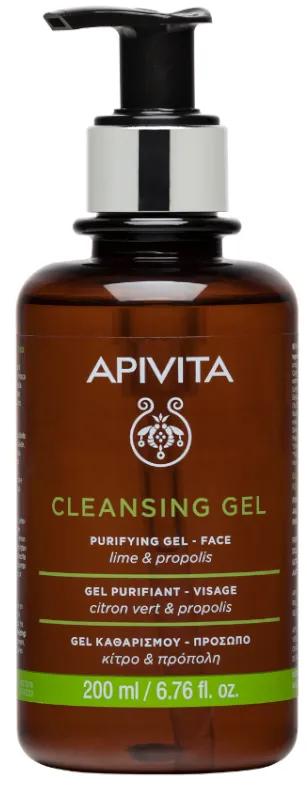 Apivita Reinigungsgel für fettige und Mischhaut mit Propolis und Limette 200ml