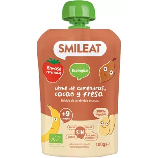 Smileat Pouch Amandel, Cacao en Aardbei +9m ECO 100 gr