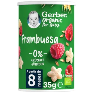 Gerber Puff Snack Céréales et Framboises Bio 35gr