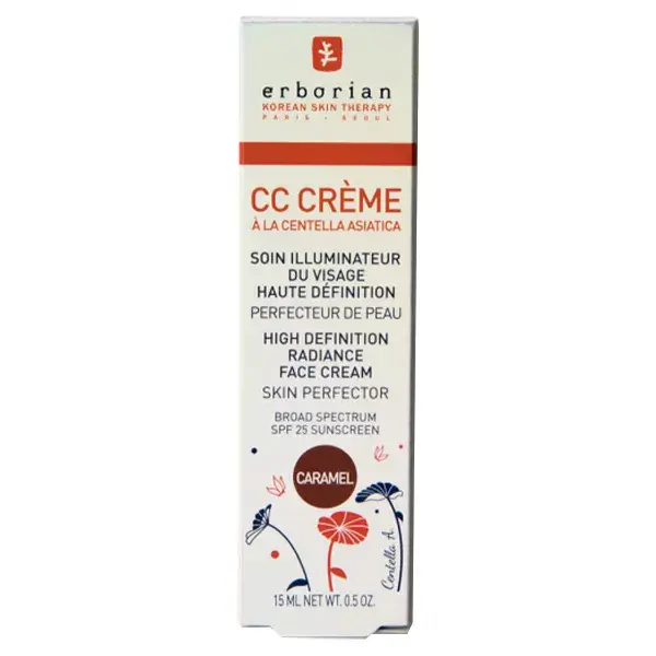 Erborian CC Crème Soin Illuminateur à la Centella Asiatica SPF25 Caramel 15ml